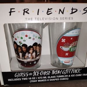 Friends glass and ice tray set